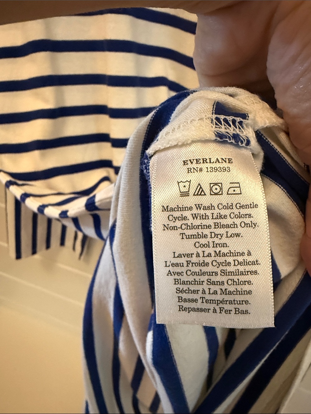 Everlane Organic Cotton Navy and White Stripe Bateau A-Line Dress - Picture 5 of 6